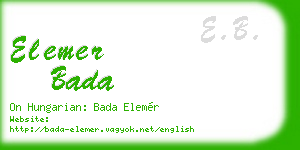 elemer bada business card